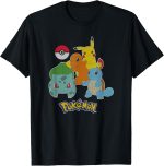 Pokémon First Generation Group Shot Logo T-Shirt - Image 2